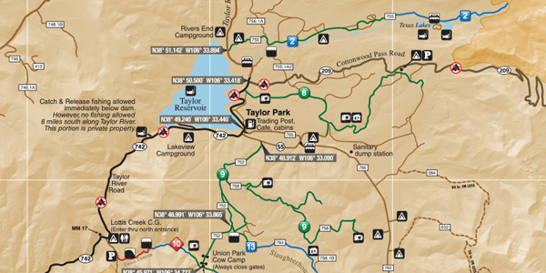 Off-Highway Map Taylor Park, Crested Butte