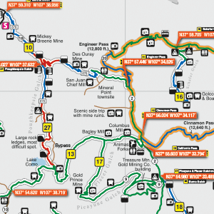 Off-Highway Map Silverton, Ouray, Lake City